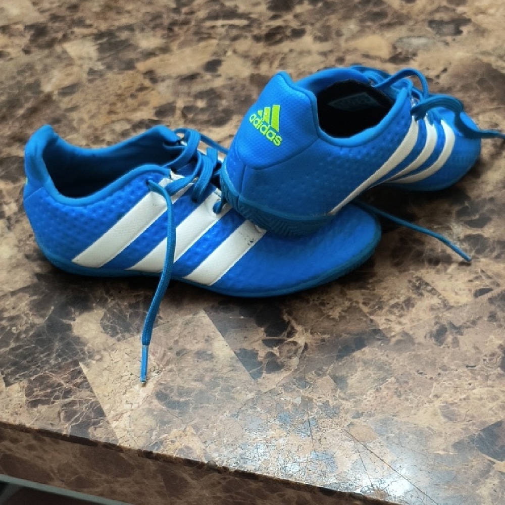 adidas Kids Blue White Soccer Sneakers